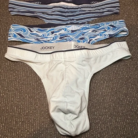 Jockey Blue and White Briefs Soft Cotton Blend - Picture 1 of 5